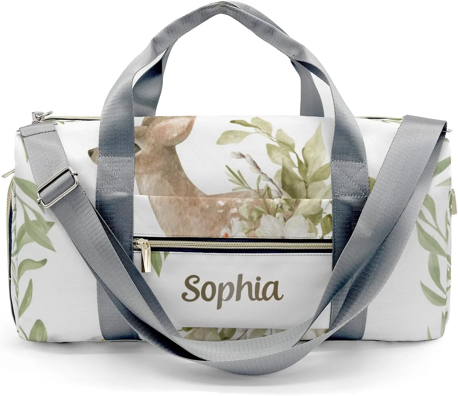 Personalized Duffel Bag Woodland Deer Wild Forest Animal Pack Your Passion: Travel Bags for Sports and Fitness Gear
