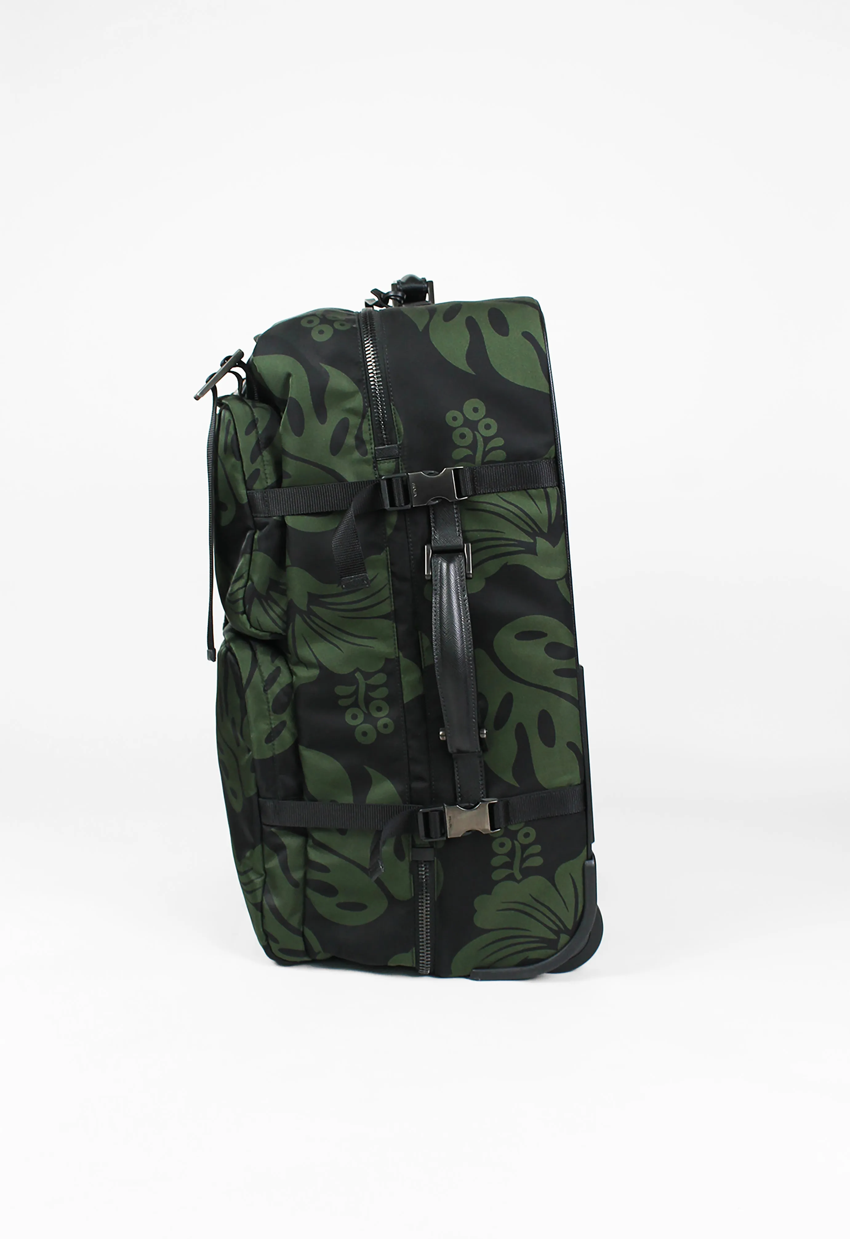 PRADA TESSUTO NYLON HIBISCUS SUITCASE