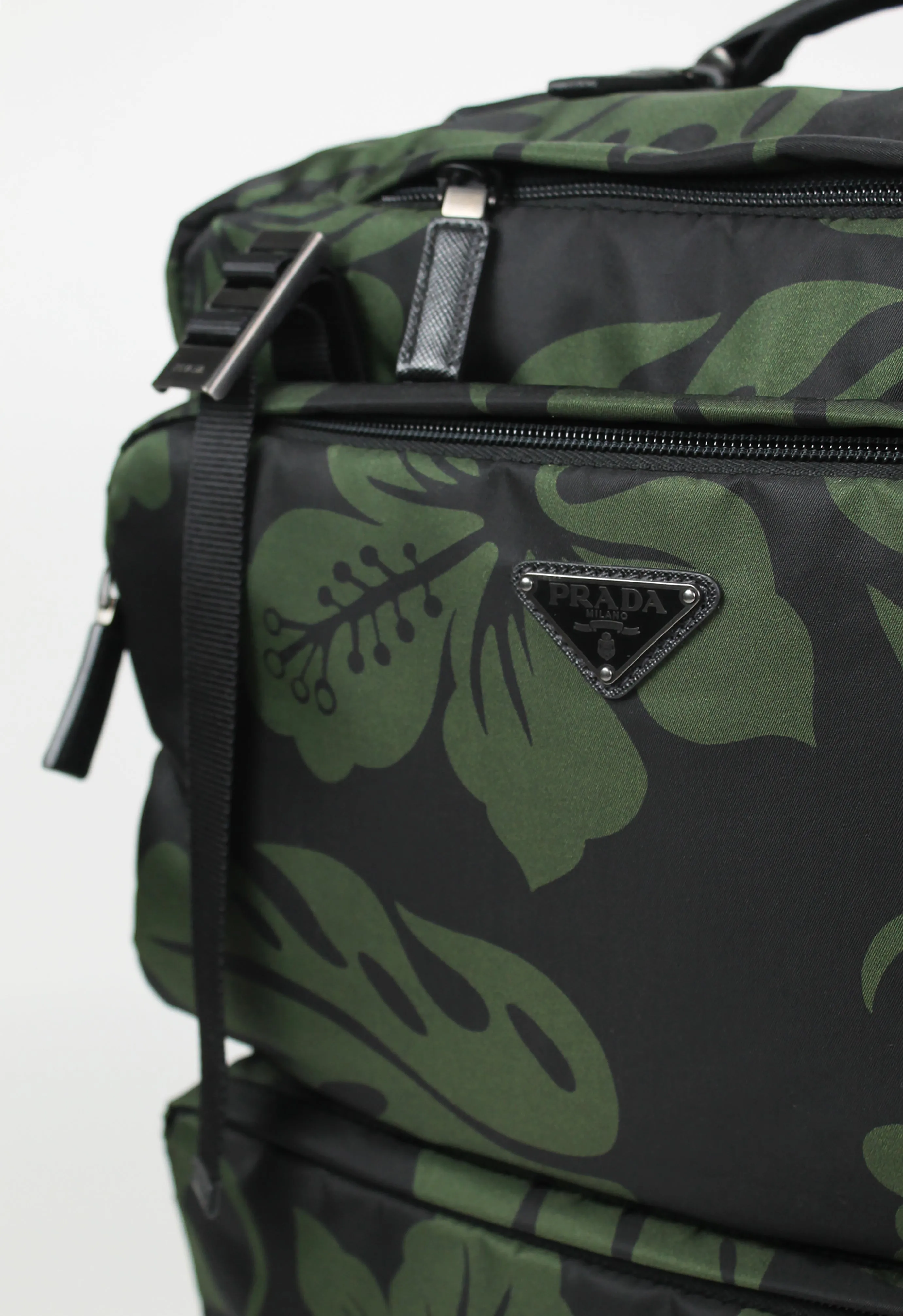 PRADA TESSUTO NYLON HIBISCUS SUITCASE