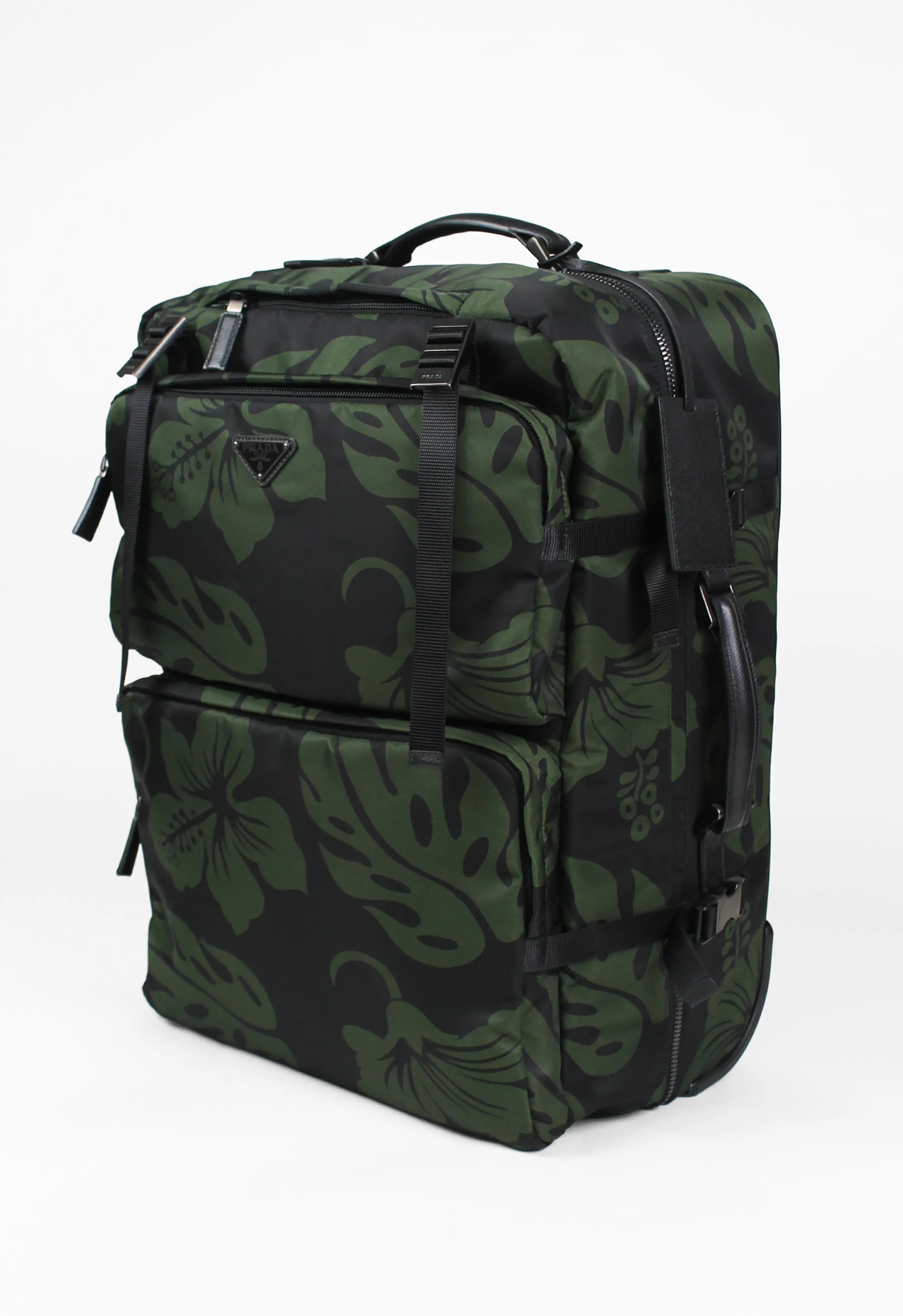 PRADA TESSUTO NYLON HIBISCUS SUITCASE