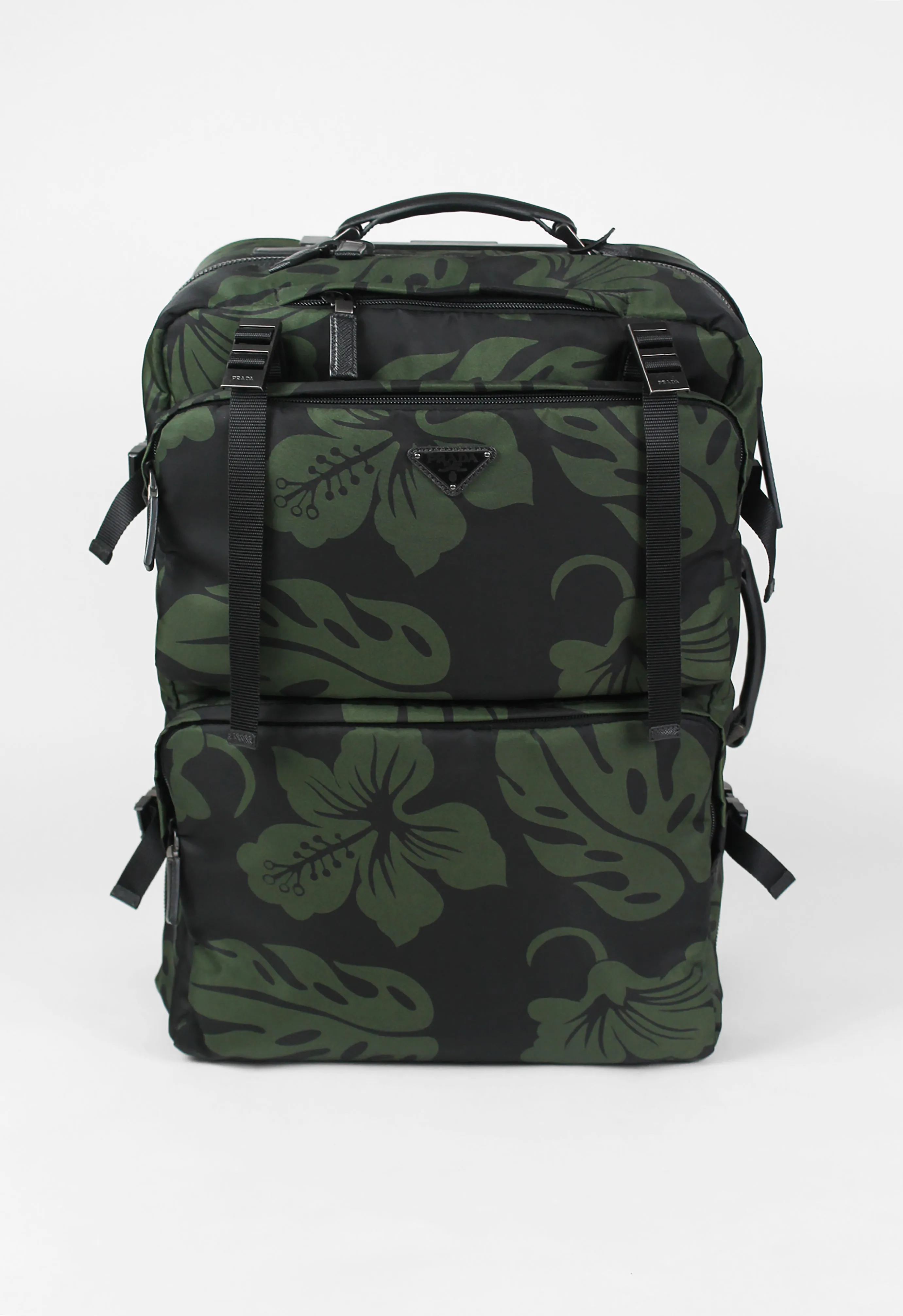 PRADA TESSUTO NYLON HIBISCUS SUITCASE