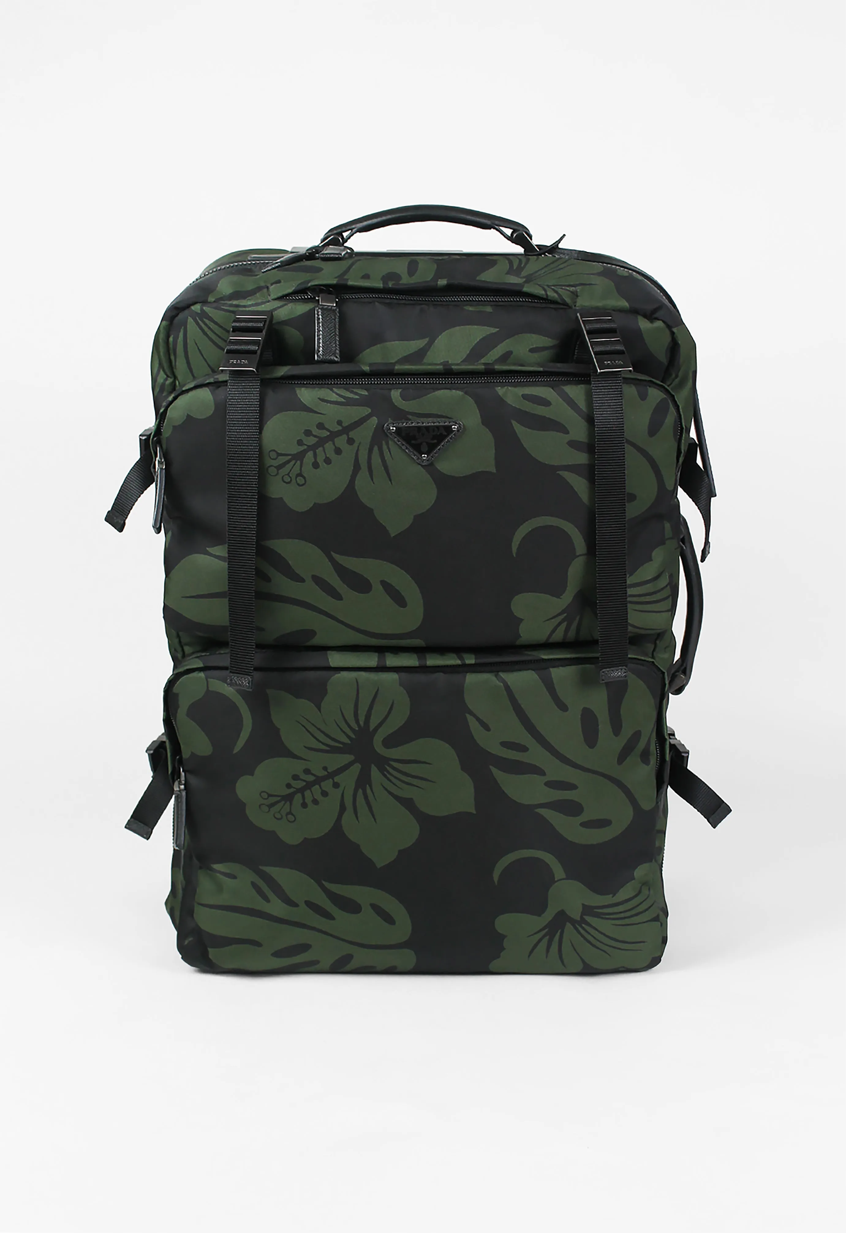 PRADA TESSUTO NYLON HIBISCUS SUITCASE