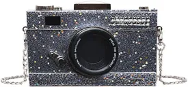 QZUnique Camera Shoulder Bag Snapshot PU Leather Crossbody Bag Vintage Novelty Cute Handbag Purse