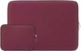 RAINYEAR Laptop Sleeve Case Compatible with 13.3 Inch Notebook Computer Tablet Chromebook 14" MacBook Pro M1 M2 M3 M4 Pro/Max Soft Carrying Bag Zipper Protective Cover with Accessories Pouch (Red)