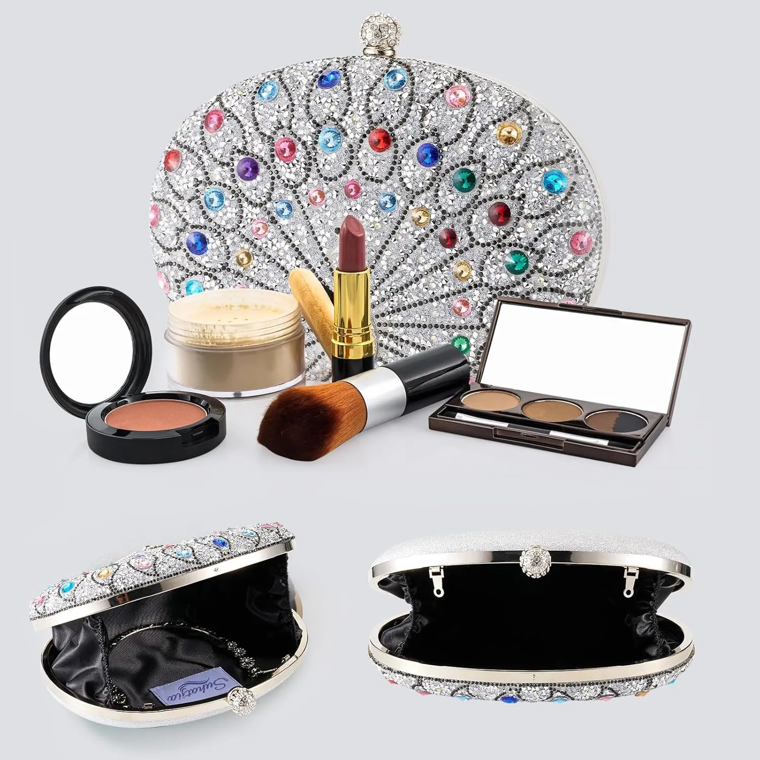Rhinestone Evening Clutch Purses for Women Evening Weddings,Party Purses Crystal Diamond Glitter Sparkly Handbag