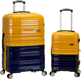 Rockland Melbourne Hardside Expandable Luggage with Spinner Wheels, 2TONENAVY, 2 Piece (20/28)