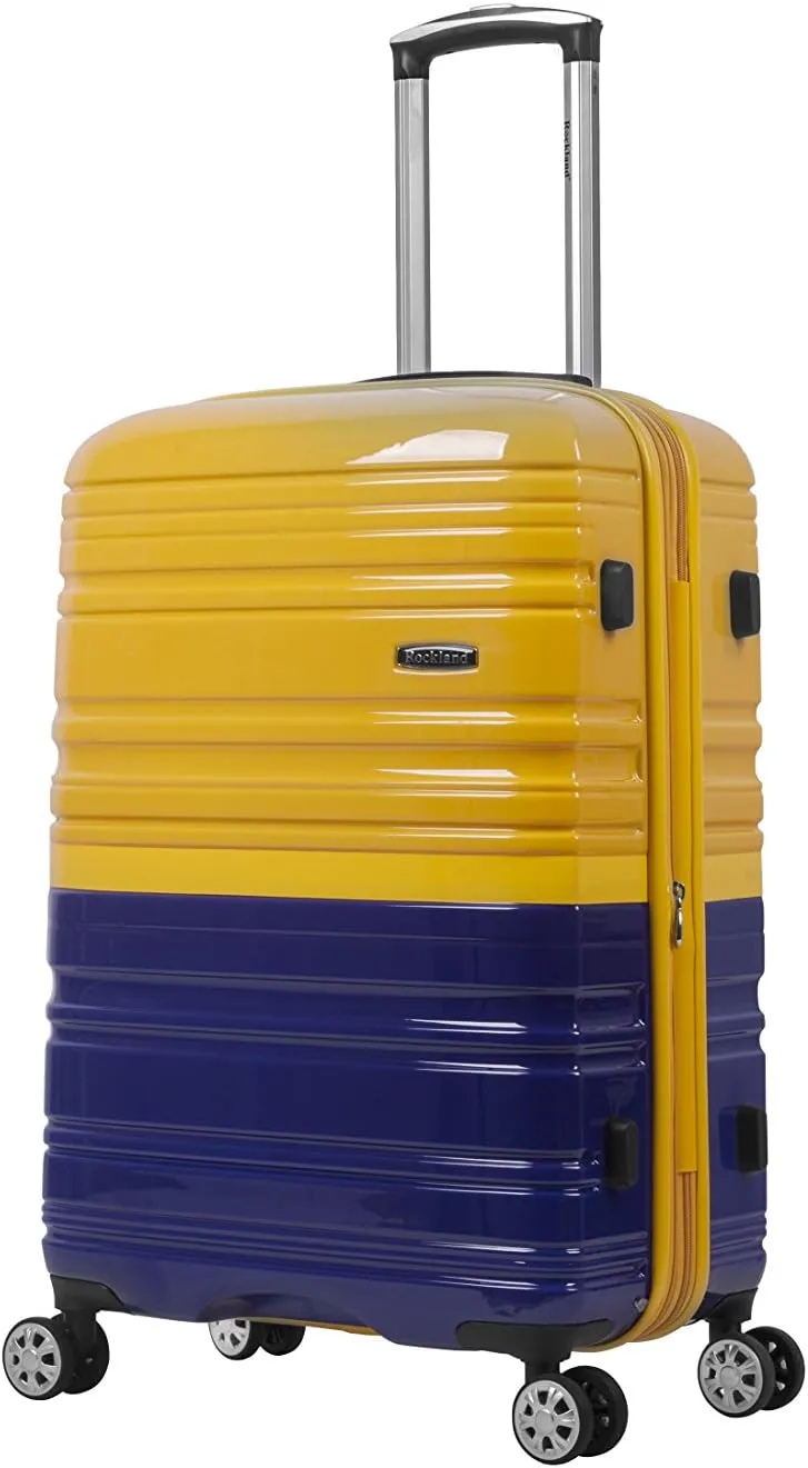 Rockland Melbourne Hardside Expandable Luggage with Spinner Wheels, 2TONENAVY, 2 Piece (20/28)