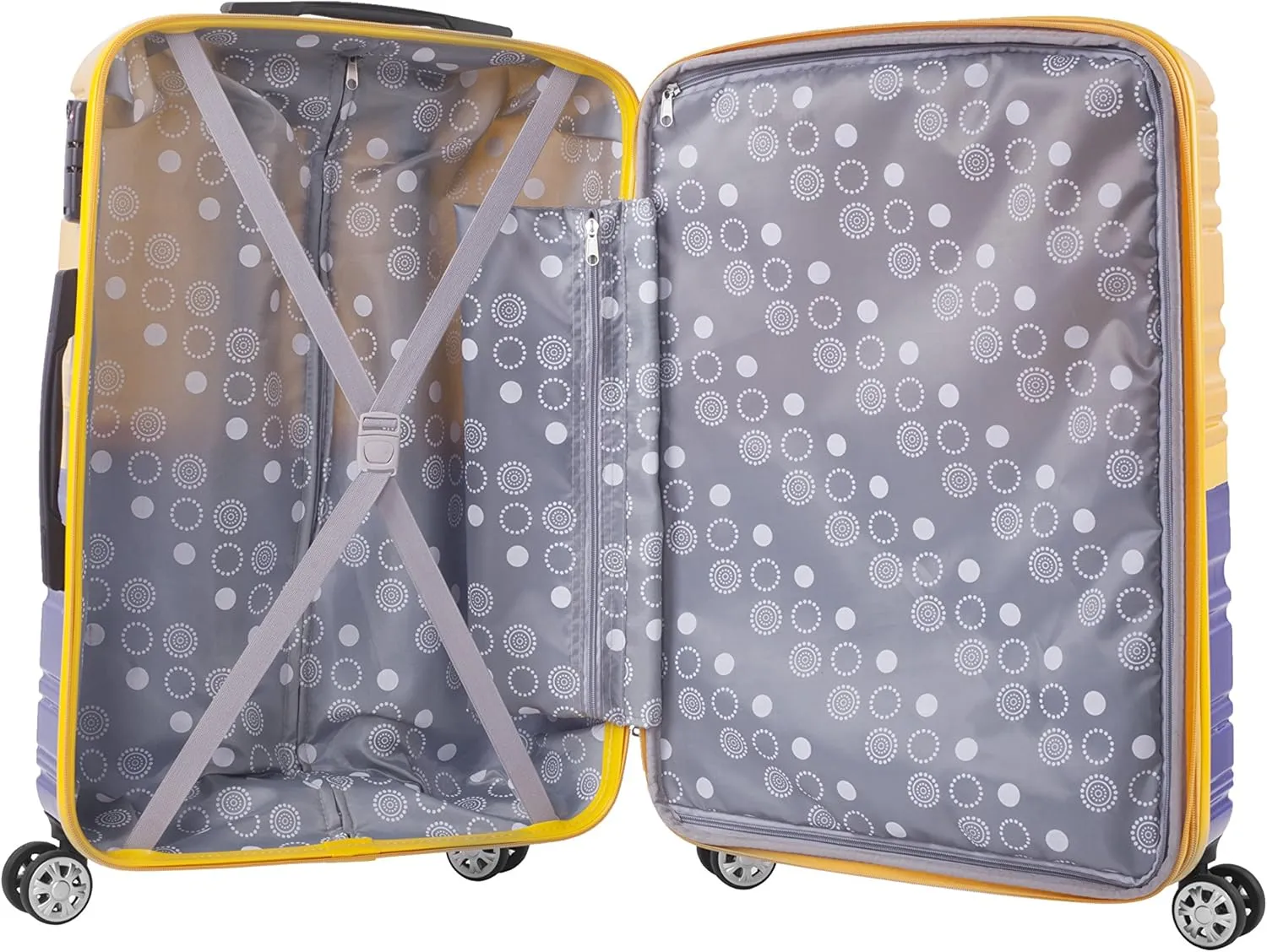 Rockland Melbourne Hardside Expandable Luggage with Spinner Wheels, 2TONENAVY, 2 Piece (20/28)