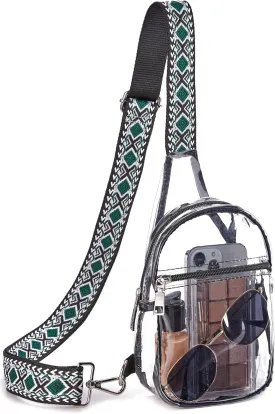Telena Clear Bag for Stadium Events Clear Purses for Women Stadium Crossbody Fanny Pack Sling Bag