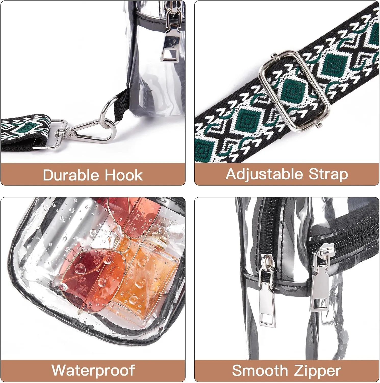 Telena Clear Bag for Stadium Events Clear Purses for Women Stadium Crossbody Fanny Pack Sling Bag