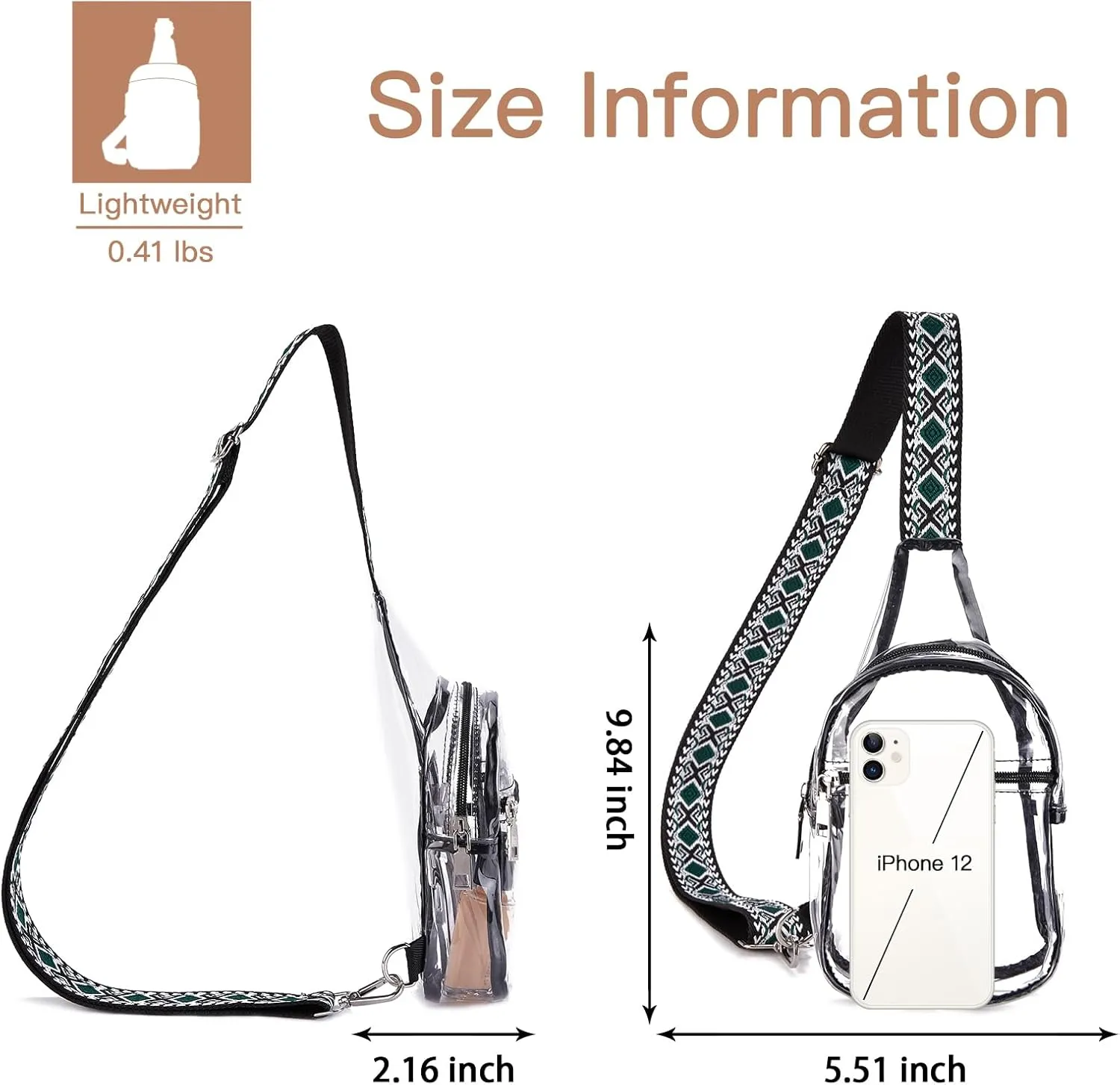 Telena Clear Bag for Stadium Events Clear Purses for Women Stadium Crossbody Fanny Pack Sling Bag