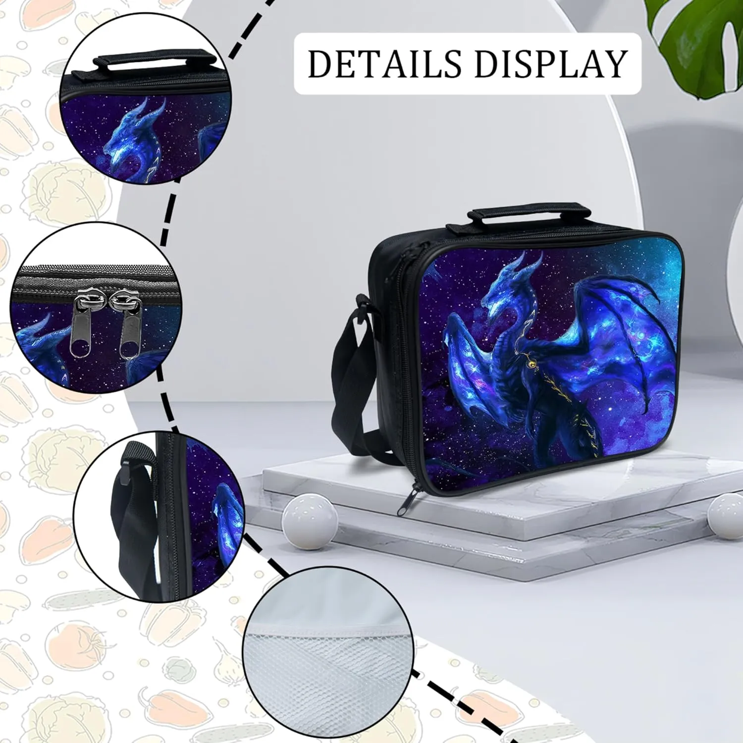 Tijuboni Kids Backpack for School Boys and Girls - 3pcs, Dragon School Backpack with Lunch Box and Pencil Case for Children Teens Bookbag 16 Inch Large Capacity