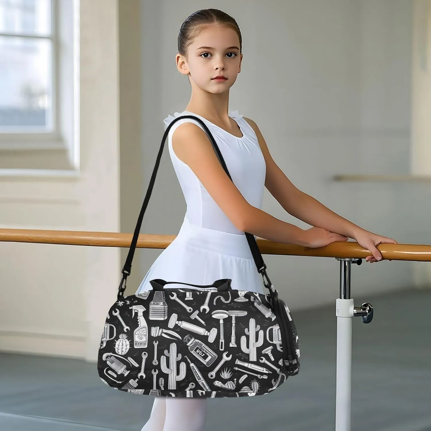 Tools DIY Monochrome Girls Tote Duffle Bags Travel Overnight Bags Toddler Boys Carry on Duffel Bag Luggage Kids Sports
