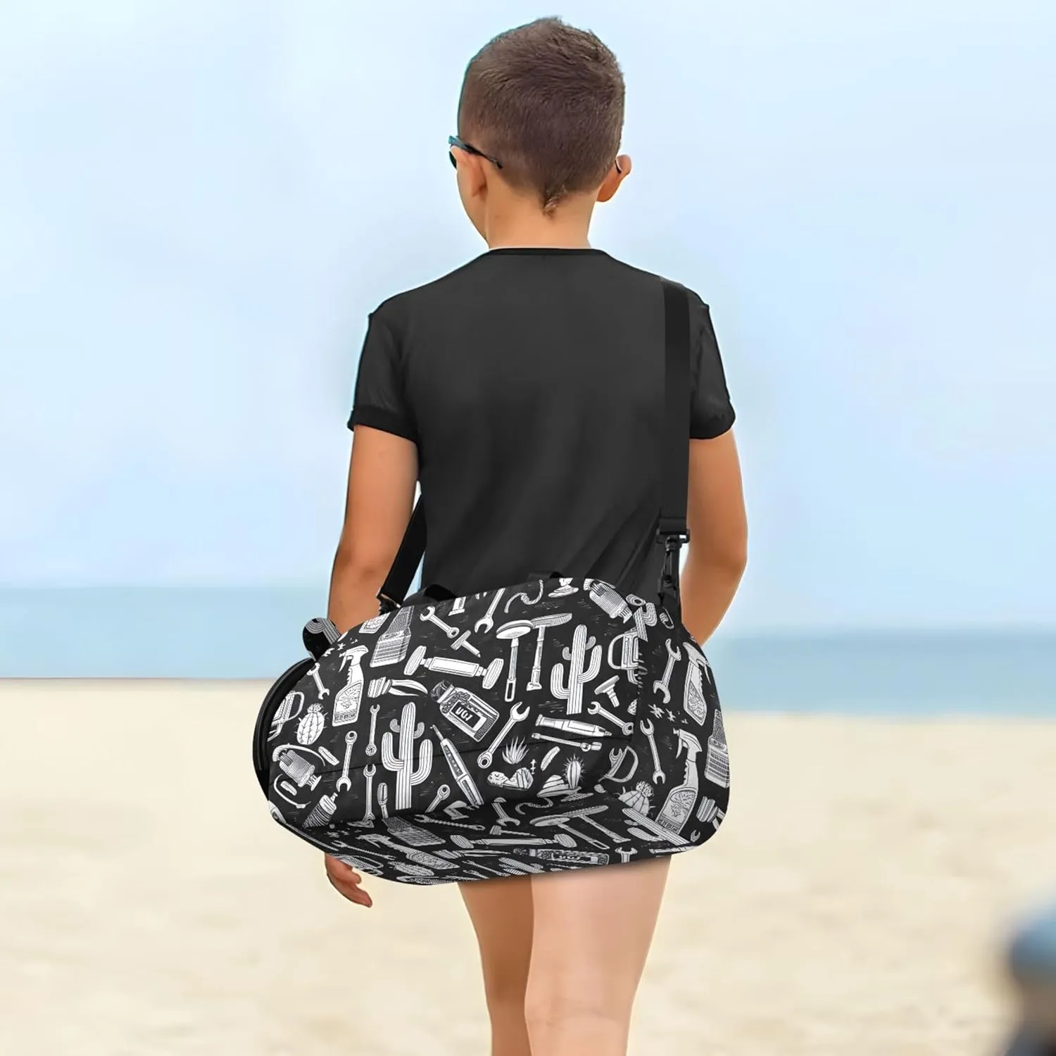 Tools DIY Monochrome Girls Tote Duffle Bags Travel Overnight Bags Toddler Boys Carry on Duffel Bag Luggage Kids Sports