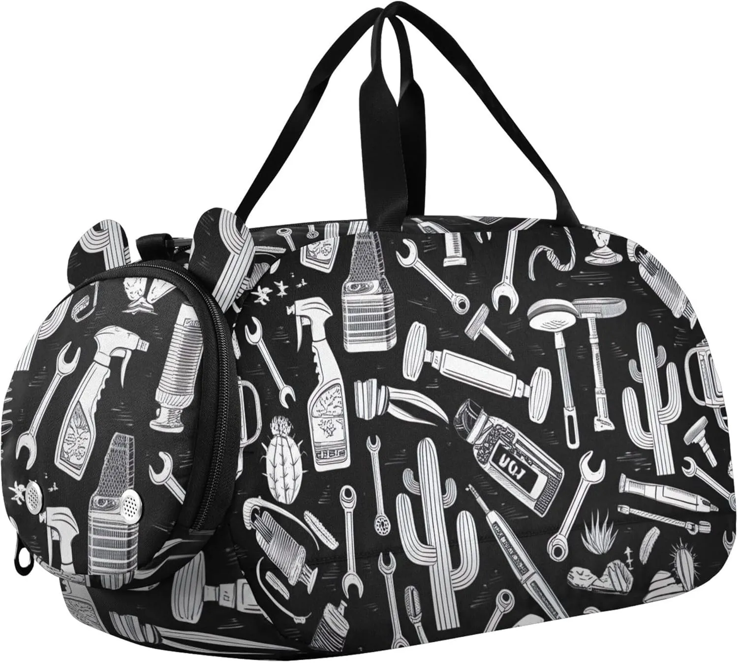 Tools DIY Monochrome Girls Tote Duffle Bags Travel Overnight Bags Toddler Boys Carry on Duffel Bag Luggage Kids Sports