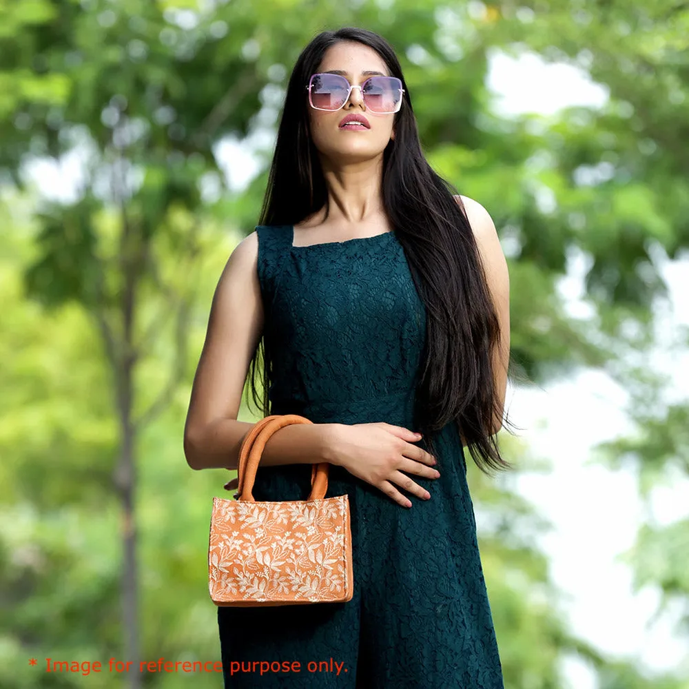 Turquoise floral small box bag