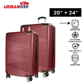 URBANlite Echo 2.0 20" 24" Bundle | 8-Wheel Spinner | Corner Guard | Hard Case Luggage
