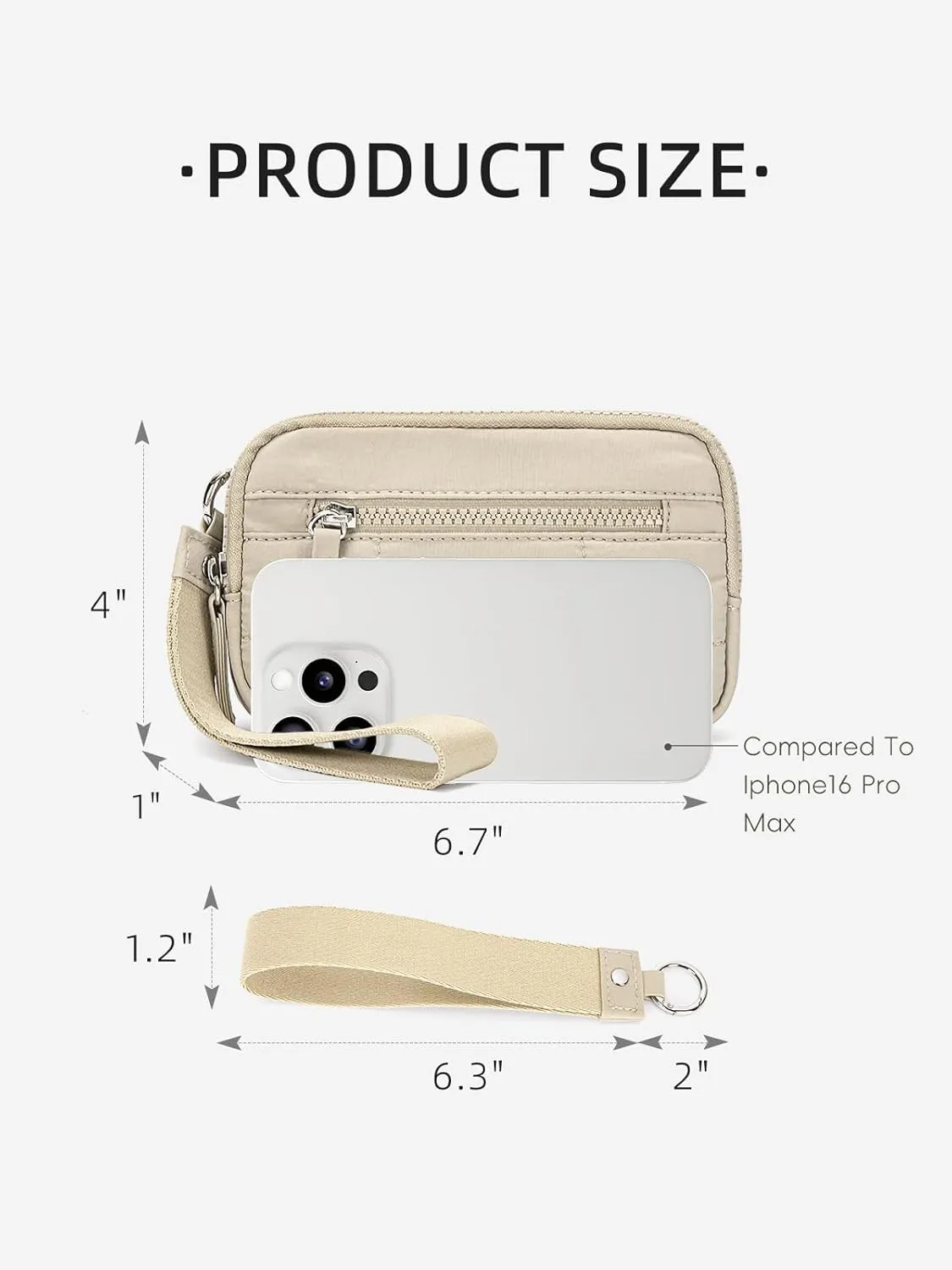 WESTBRONCO Wristlet Wallets for Women Nylon Quilted RFID Wallet with 3 Zipper Purse for Travel