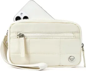 WESTBRONCO Wristlet Wallets for Women Nylon Quilted RFID Wallet with 3 Zipper Purse for Travel