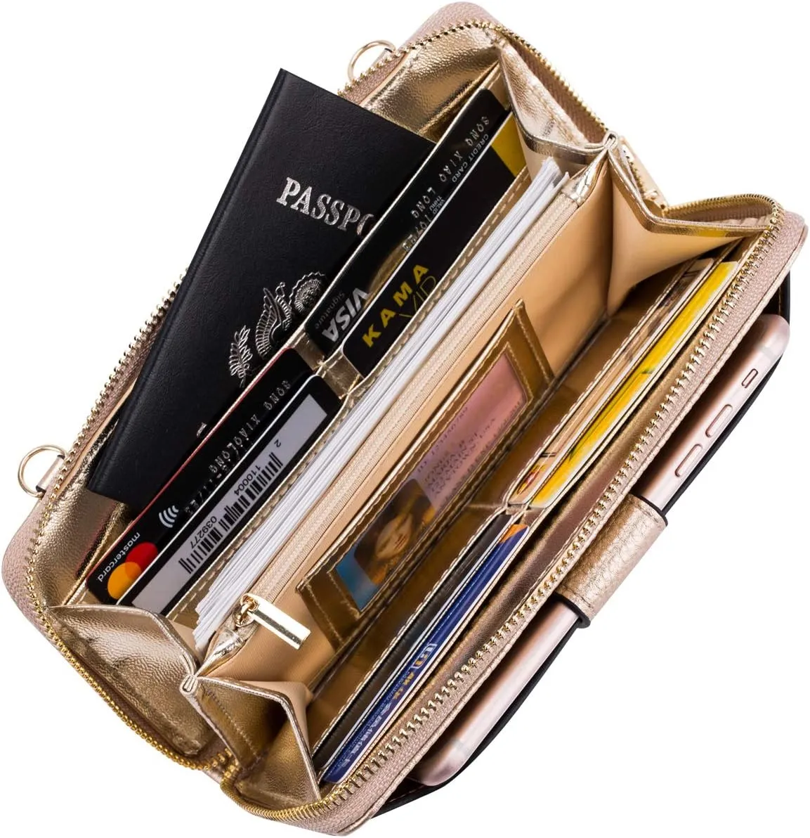 Womens Wristlet Wallet Crossbody Bag Cellphone Purse Handbag RFID Card Slots 2 Strap Wrist