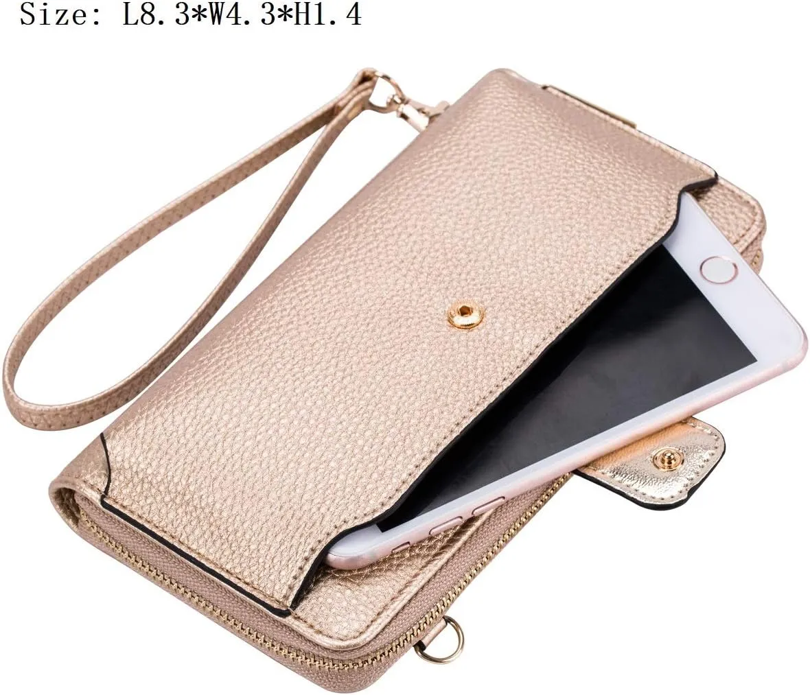 Womens Wristlet Wallet Crossbody Bag Cellphone Purse Handbag RFID Card Slots 2 Strap Wrist