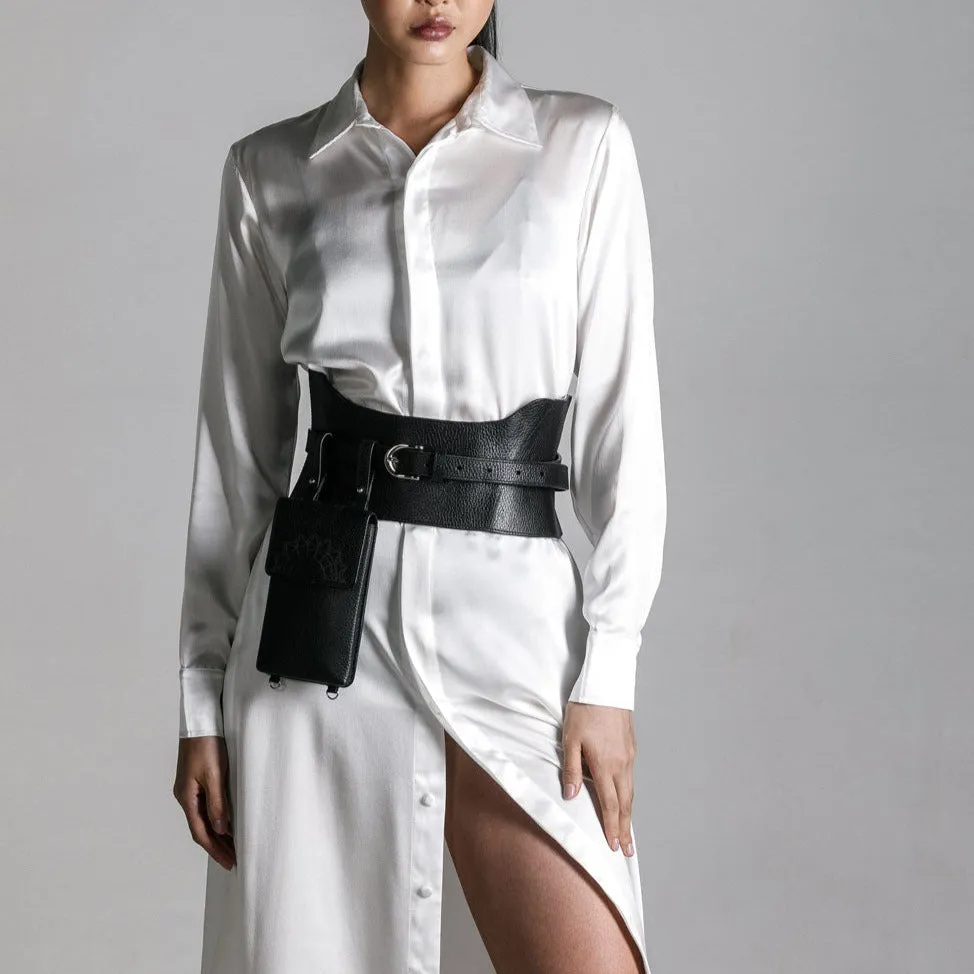 Zheng Leather Structured Corset Belt