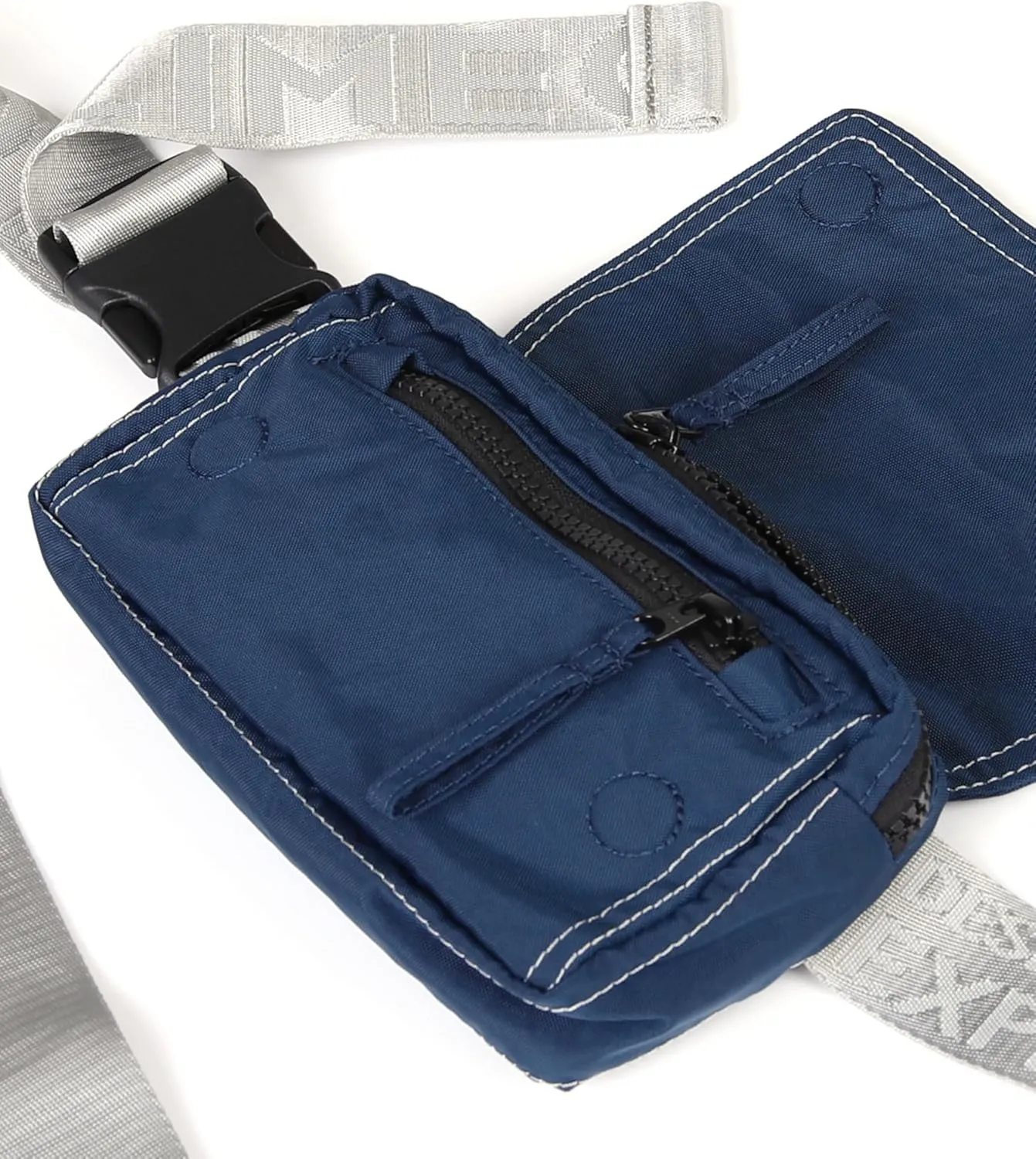 ZIMEGO Unisex Mini Crossbody Sling Bag and Waist Fanny Pack  Everyday Travel Purse, Navy