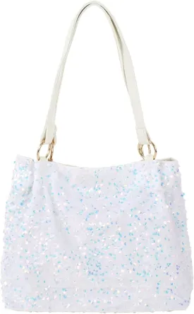 ZLM BAG US Women's Glitter Sequins Shoulder Tote Big Capacity Shimmer Shopping Bag Sparkling Handbag Purse